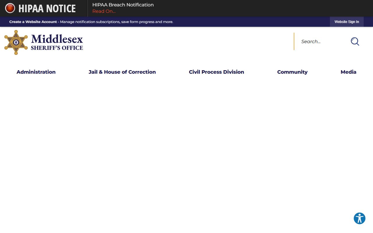 Middlesex County Sheriff website for Everett released inmate records