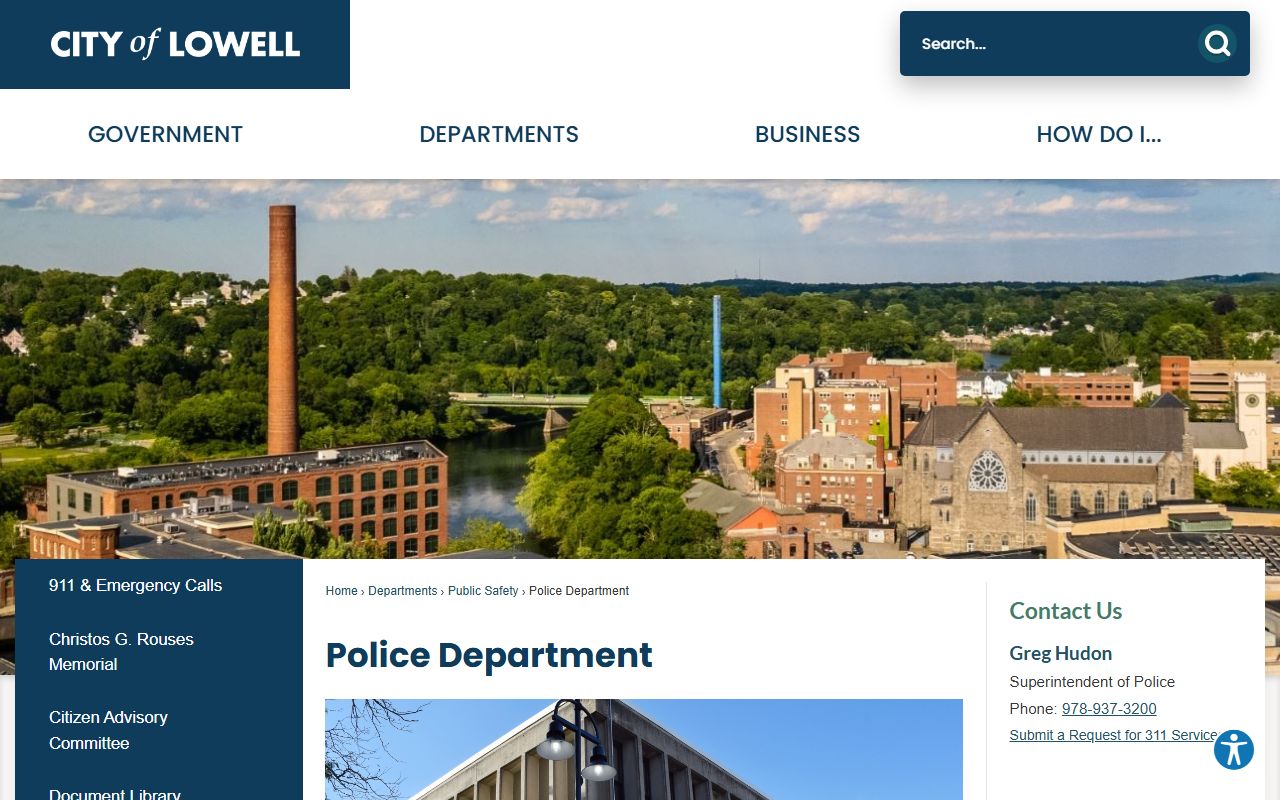 Lowell Police Department page for released inmate record access