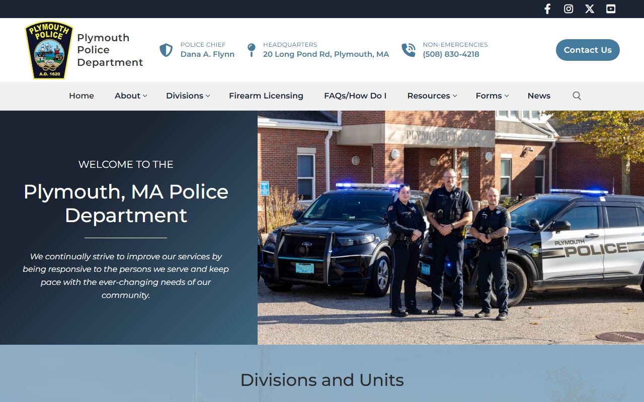 Plymouth Police Department website for released inmate records