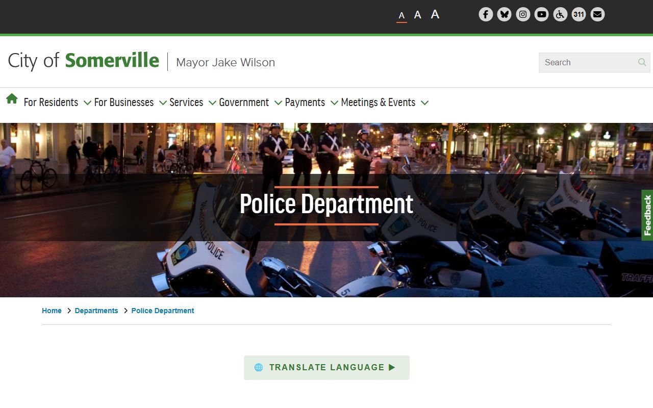 Somerville Police Department website for released inmate records