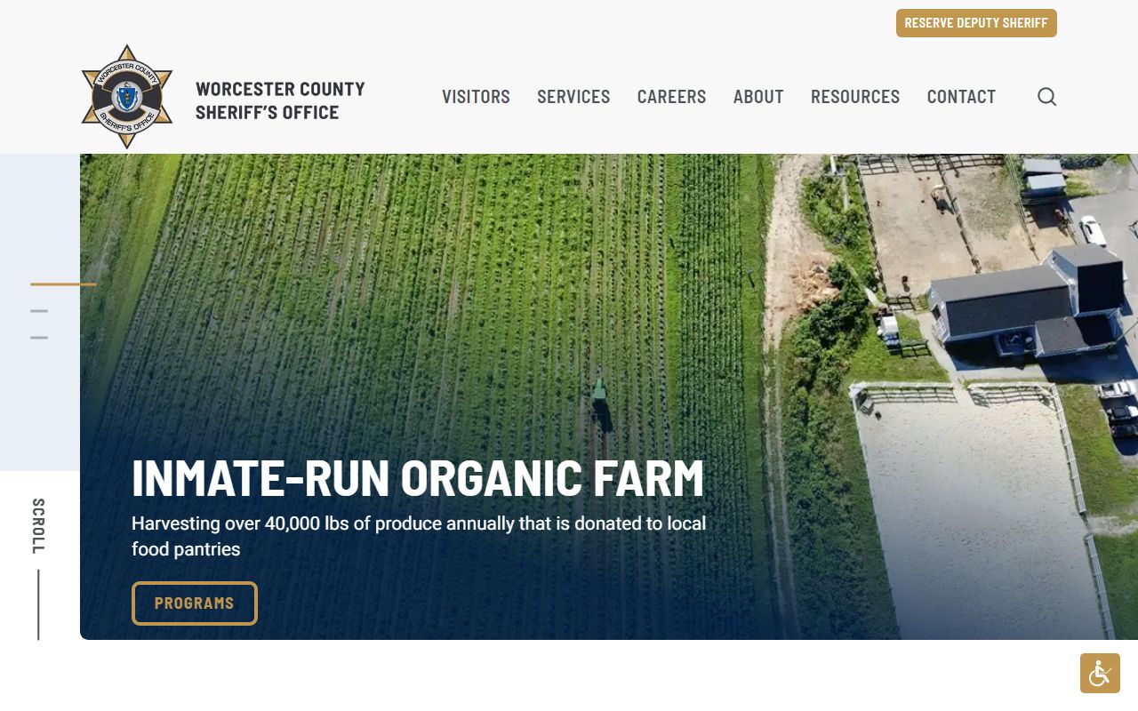 Worcester County Sheriff website for released inmate records