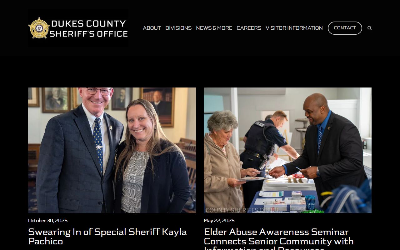 Dukes County Sheriff news page released inmate records