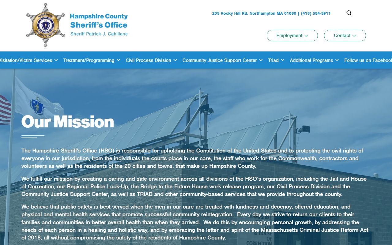 Hampshire County Sheriff official site released inmate records